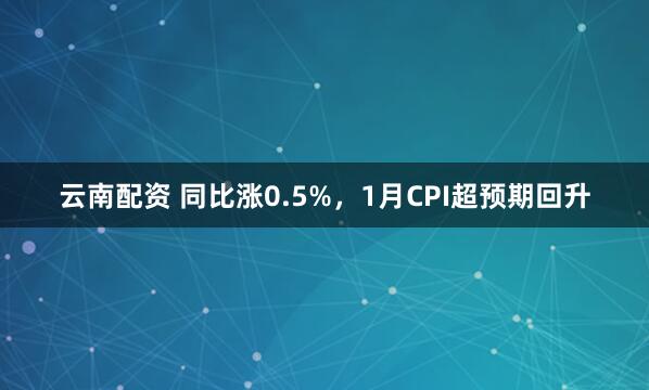 云南配资 同比涨0.5%，1月CPI超预期回升